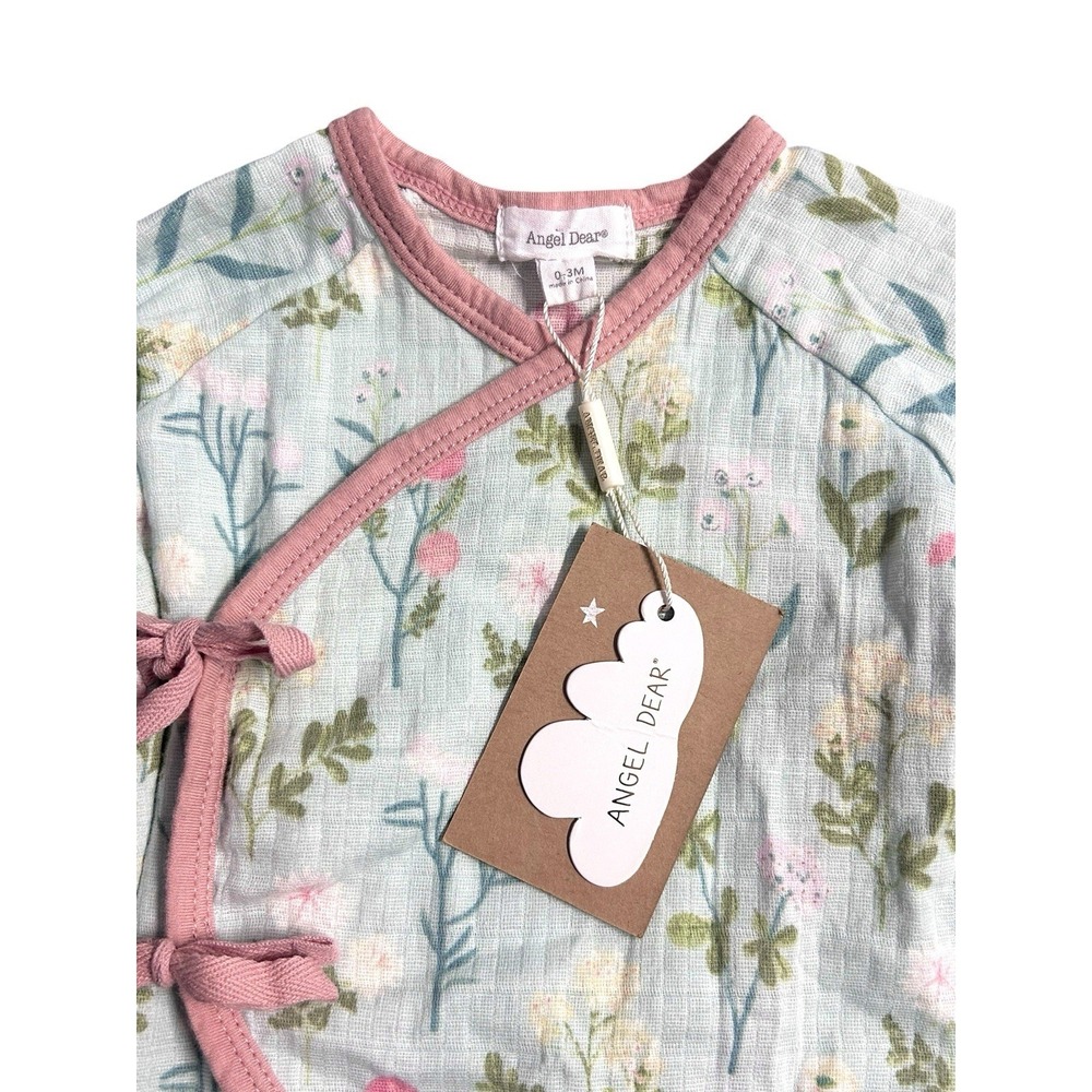 NEW Angel Dear Meadow Floral Wrap‎ Coverall Bodysuit Girls 0-3 Months - Picture 2 of 14